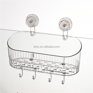 Organisateur de douche d'aspiration, rebord de cadre d'angle <span class=keywords><strong>sans</strong></span> perçage, support de douche d'aspiration de cadre de vague sous le drainage - Product Image 2