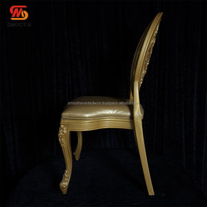 Sillas Luis de Resina Plástica Dorada de Lujo para Hotel, Venta al Por Mayor, para Banquetes, Eventos, Bodas, Alquiler de Sillas Reales - Product Image 6