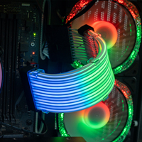 Cables de Extensión para PSU con Funda ARGB Direccionable de 5V y 3 Pines, Precio de Fábrica, para Sincronización con Placa Base y GPU de 24 Pines y 8 Pines