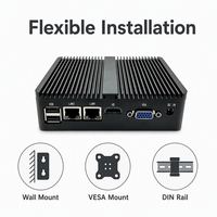 PC Industrial YCT sin Ventilador, PC Integrado en Caja, Doble LAN, HDMI, VGA, 6 Puertos Seriales, Soporte para Riel DIN, para Sistema de Seguridad NVR