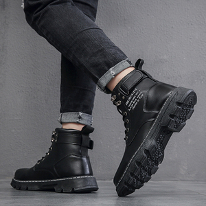 Nouvelles Bottes Décontractées Montantes en <span class=keywords><strong>Cuir</strong></span> PU pour Hommes Style Rétro Britannique 2025 – Tendance et Élégantes - Product Image 3