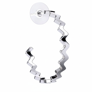 Boucles d'oreilles créoles géométriques Biojoux PANAY en acier inoxydable 25 mm pour femmes, tendance, mignonnes, hypoallergéniques, pour les fêtes - Product Image 2