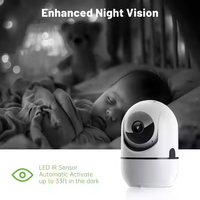 Caméra de sécurité WiFi 1080P sans fil pour intérieur, 360° °   Caméra de surveillance intelligente pour la maison, moniteur intelligent pour bébé et animal domestique