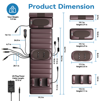 Matelas de massage corporel complet de luxe, coussin chauffant vibrant électrique, masseur thermique Shiatsu pour le dos et le cou, pour usage domestique