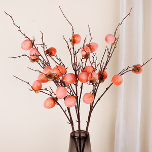 Baies de kaki artificielles en mousse plastique, décoration du Nouvel An chinois, décoration de la maison, fruits artificiels de haute qualité - Product Image 3