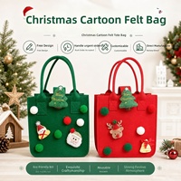 Sac fourre-tout personnalisé en feutre de Noël, sac à main réutilisable en feutre polyester pour bonbons et cadeaux pour enfants, idéal pour la fête de Noël et les fêtes de fin d'année