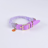 Collar de Cuero Trenzado para Perro, Acolchado, Ajustable, Lujoso, Elegante, Reciclado, para Perros Pequeños y Grandes, Correa para Pasear Mascotas, Accesorios para Exteriores