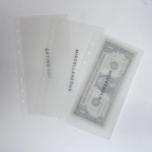 定制A6个人哑光牛皮纸现金信封个性化磨砂预算活页夹口袋透明收钱袋 - Product Image 4