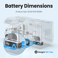 Batería de LiFePO4 de 12V 600Ah para Aire Acondicionado, Batería Bluetooth de 12.8V 460Ah para Autocaravana, RV, Vehículo Todoterreno 4x4, Camping