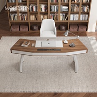 Bureau en forme de L en bois de luxe de style léger bureau d'étude de sensation haut de gamme simple maison moderne salon bureau d'ordinateur