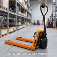 Transpaleta Eléctrica Compacta de 1.5T con Capacidad de Subida del 20% y Cargador Externo para Manejo de Materiales en Suelos Inclinados