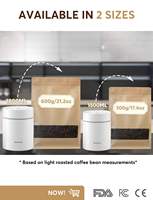 Bocal à café sous vide automatique 1,8 L (21 oz) en acier inoxydable avec cuillère doseuse pour grains de café, idéal pour la maison et les cafés