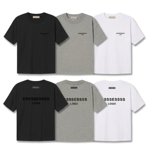 Camiseta de Verano de Alta Calidad para Hombre, de Manga Corta, 100% Algodón, Estilo Urbano, con Doble Costura y Letras, Corte Holgado - Product Image 1