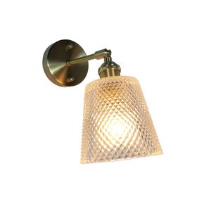 Lámpara de pared de latón de estilo japonés nórdico, cuerpo de hierro LED, mesita de noche, dormitorio, <span class=keywords><strong>espejo</strong></span> de cristal creativo <span class=keywords><strong>para</strong></span> inodoro, guardarropa, pared de fondo - Product Image 6