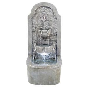 <span class=keywords><strong>Fontaine</strong></span> murale de jardin en résine, ornement solaire moderne, cascade murale extérieure avec dimensions personnalisables - Product Image 3