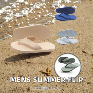 Tongs en PVC pour hommes, semelle EVA, légères, imperméables, antidérapantes, pour la plage, l'extérieur, été, logo personnalisé - Product Image 2
