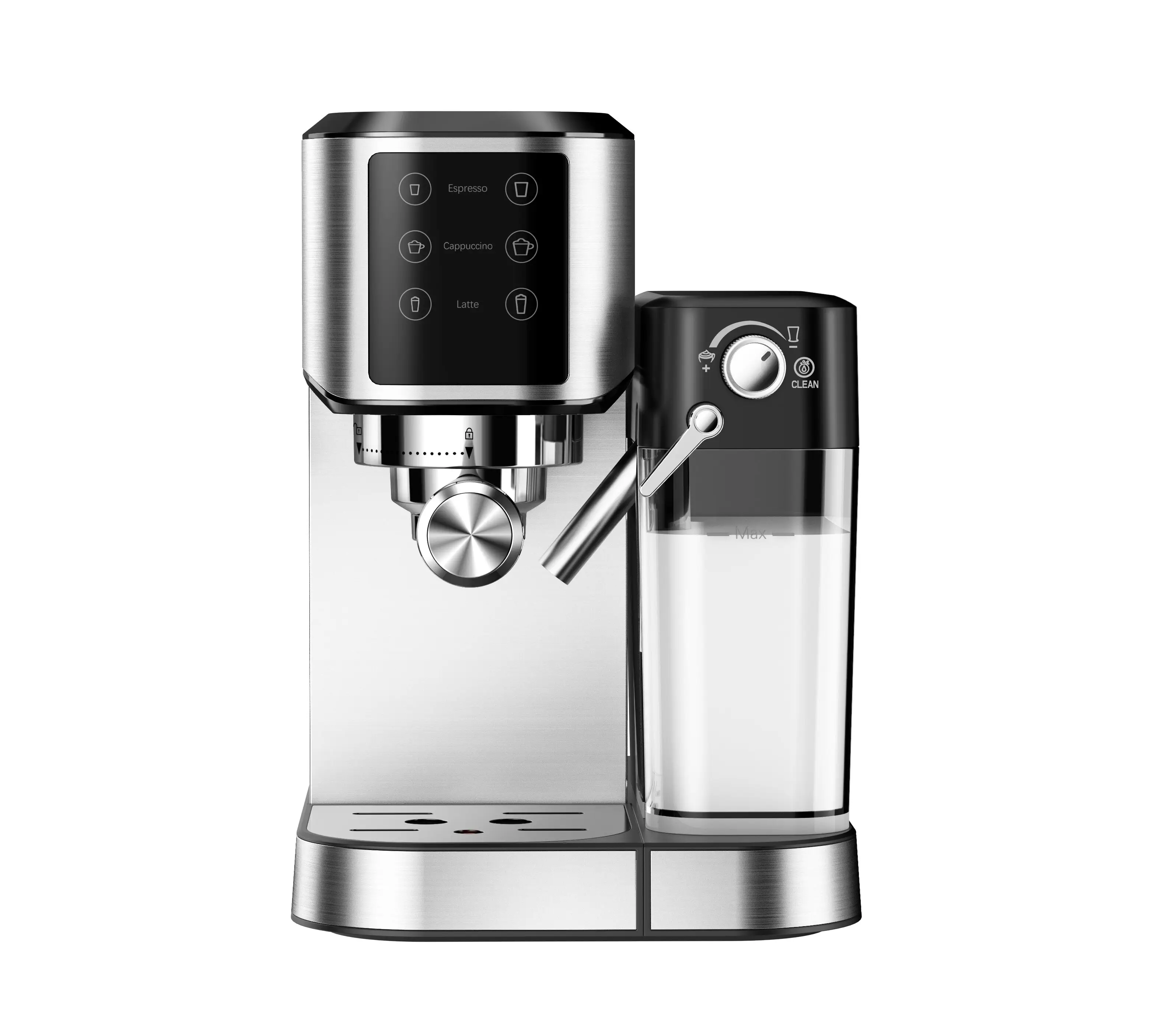 Bán buôn hơi nước Espresso và Cappuccino Maker thép không gỉ Máy pha cà phê Espresso với bình sữa