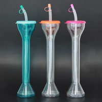 Gobelets en plastique transparent pour glace pilée avec couvercles en dôme et pailles pour boissons glacées, smoothies, fêtes, à emporter, et commerces
