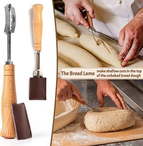 Huangtu cestino per la lievitazione del pane ovale da 10 pollici con fodera <span class=keywords><strong>in</strong></span> <span class=keywords><strong>tessuto</strong></span> Banneton fabbricazione ciotola per la cottura del pane Set di 2 con accessori - Product Image 4