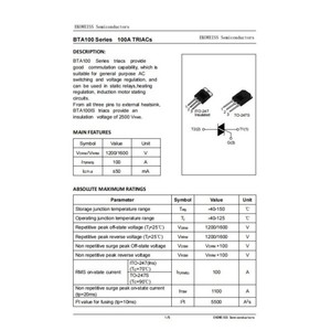 Suministro <span class=keywords><strong>de</strong></span> Calentador <span class=keywords><strong>de</strong></span> Agua EKOWEISS Coreano Original, Bidireccional, Controlado por <span class=keywords><strong>Silicio</strong></span>, 100A 1600V BTA100-1600BW BTA100-1600BWRG - Product Image 4