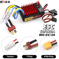 Controlador de Velocidad Electrónico RCXAZ RC ESC 60A para Autos RC 1/10, Rock Crawler, Barcos, SCX10, TRX4, TRX6, CC01, D90