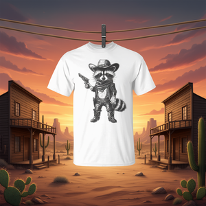 Camiseta vintage con diseño de mapache y sombrero de vaquero, estilo western, para amantes de los mapaches - Product Image 3