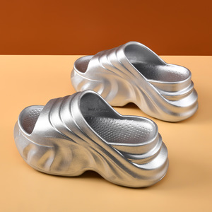 Women's Platform Sandals Silver EVA Fish Mouth Wedges Summer Beach <b>Shoes</b> <b>Height</b> <b>Increasing</b> Breathable Non Slip Durable - Product Image 4