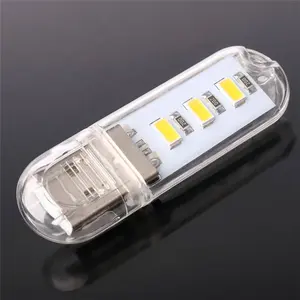 מיני USB LED לילה אור מנורת פנס Keychain מנורה נייד USB כוח טהור לבן LED רצועת כיס מנורה