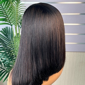 วิกผมแบบคาดศีรษะราคาส่ง ผมแท้ 100% สำหรับผู้หญิงผิวสีดำ สีดำ - Product Image 4