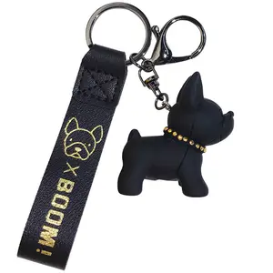 2021 جديد المد راتنج أكريليك المفاتيح الكورية الكرتون نمط لطيف الكلب البلدغ سلسلة مفاتيح زوجين قلادة PVC الجملة سلاسل المفاتيح