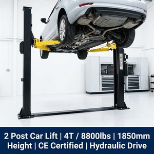 Elevador Hidráulico de 2 Columnas para Reparación de Autos, 8800lbs, Certificado CE, Altura de Elevación 1850mm, para Autos y SUVs - Product Image 1
