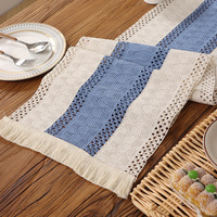 Chemin de table de luxe tissé imprimé motif végétal élégant vintage personnalisable lavable polyester coton pour mariage Noël
