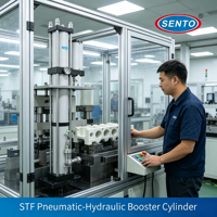 Cilindro de Gas Líquido SENTO STF-160-100-10-15T, Cuerpo de Aleación de Aluminio, Pistón Sellado, Ahorro de Espacio, Alta Eficiencia