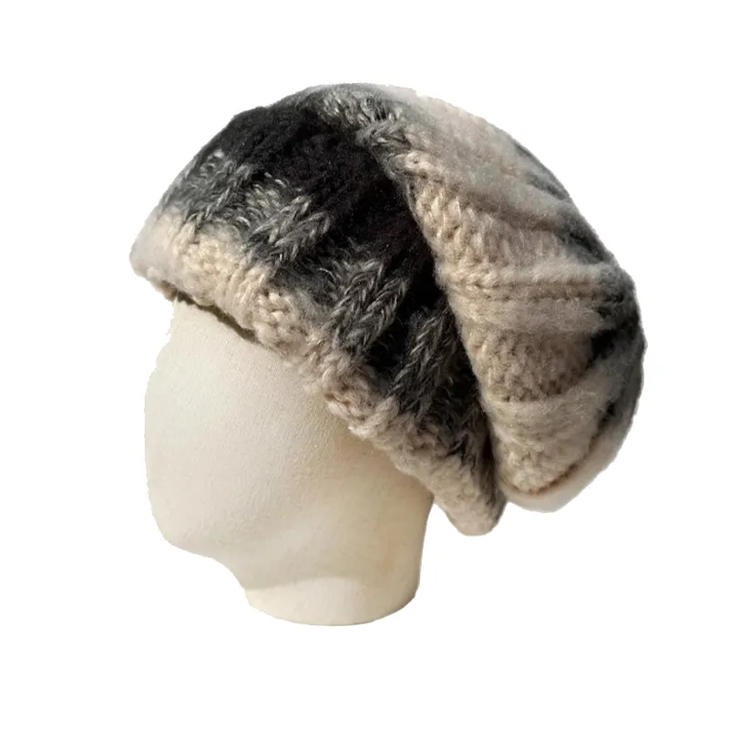 Yüksek kaliteli nakış jakarlı kafatası Unisex spor örgü bere kış kayak sıcak yün pamuk tiftik örme özel Logo şapka bere