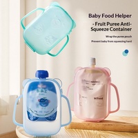 Support de poche souple en plastique motif petit ours, récipient anti-écrasement pour purée de fruits, outil d'alimentation indispensable, accessoires de soin pour bébé