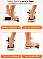 LEECORK Tabla de Equilibrio de Madera para Tobillos, Fortalecedor de Pies para Ejercicios de Estabilidad de Tobillos Esguincados, Fisioterapia - Portátil