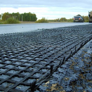 SDM Expressway Pavimento de asfalto Refuerzo de base suave <span class=keywords><strong>EGA</strong></span> Fibra de vidrio Geogrid Trenzado bidireccional de alta resistencia - Product Image 6