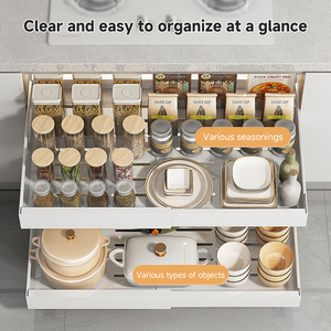 Cajones de almacenamiento de cocina de acero inoxidable-Organizador de armario extraíble extensible con construcción de metal - Product Image 6