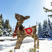 Guirlande lumineuse LED 3D motif renne de Noël blanc chaud, fil de cuivre, ruban lumineux, étanche IP44, commande manuelle, prise murale, extérieur