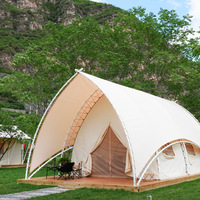 Tente de glamping de luxe pour bateau à voile Oxford, double couche, imperméable, deux chambres, salon, structure en acier galvanisé