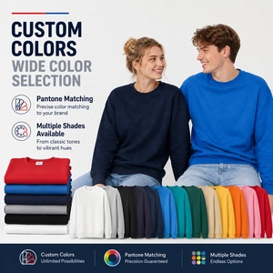 Custom Logo Unisex Crewneck Autumn Knitted Sweatshirt Premium Soft Pullover Blank Printing Team Uniform ODM Bulk Wholesale - Product Image 3