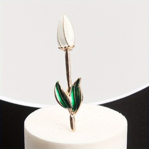 Broche Tulipe Émaillée Créative, Tendance et Élégante avec Effet Goutte d'Huile - Product Image 1