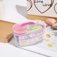 Portable multifonctionnel petite taille boîte à coudre en plastique point de croix Kit de couture outil avec Double niveaux coffre au trésor conception