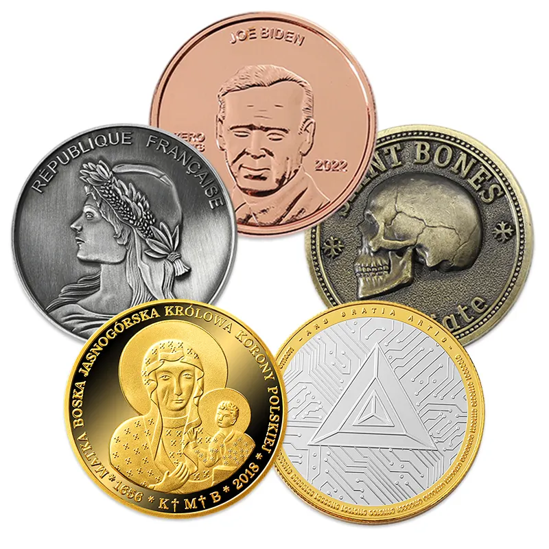 あなた自身のパーソナルコインをデザインする2d3Dダイスタンピング両面お土産コイン真鍮ゴールドシルバークーパーポートレートコインコレクター