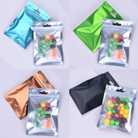100 pièces de sacs en plastique transparents refermables avec logo personnalisé, petits sacs holographiques en PE avec fermeture éclair pour l'emballage
