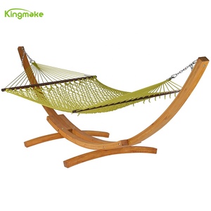 Kingmake Haute qualité loisirs double <span class=keywords><strong>2</strong></span> <span class=keywords><strong>personnes</strong></span> résistant à la pluie corde tissage <span class=keywords><strong>bois</strong></span> patio balançoire <span class=keywords><strong>hamac</strong></span> lit pour jardin hôtel villa - Product Image 2