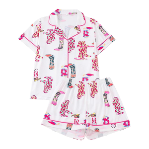 Conjunto de Pijama de Verano para Mujer, Casual y de Lujo, Pantalones Cortos, Diseño a Cuadros Blancos, Ropa de Dormir Transpirable, Satén Térmico - Product Image 2