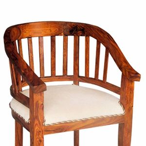 เก้าอี้ไม้สักพร้อมเบาะทำด้วยมือสินค้าจำนวนมากเก้าอี้รูปทรงที่กำหนดเองสำหรับห้องรับประทานอาหาร - Product Image 1