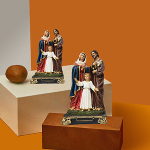 Recuerdo Religioso, Sagrada Familia, Serie Jesús María, Estatua Religiosa Católica Clásica de la Familia, Decoración Artesanal de Resina - Product Image 4