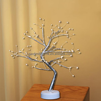 Bonsaï artificiel de table DIY 20 pouces, lampe arbre LED blanc chaud avec fil de cuivre, 144 LED, alimentation par piles/USB, en plastique, pour Noël